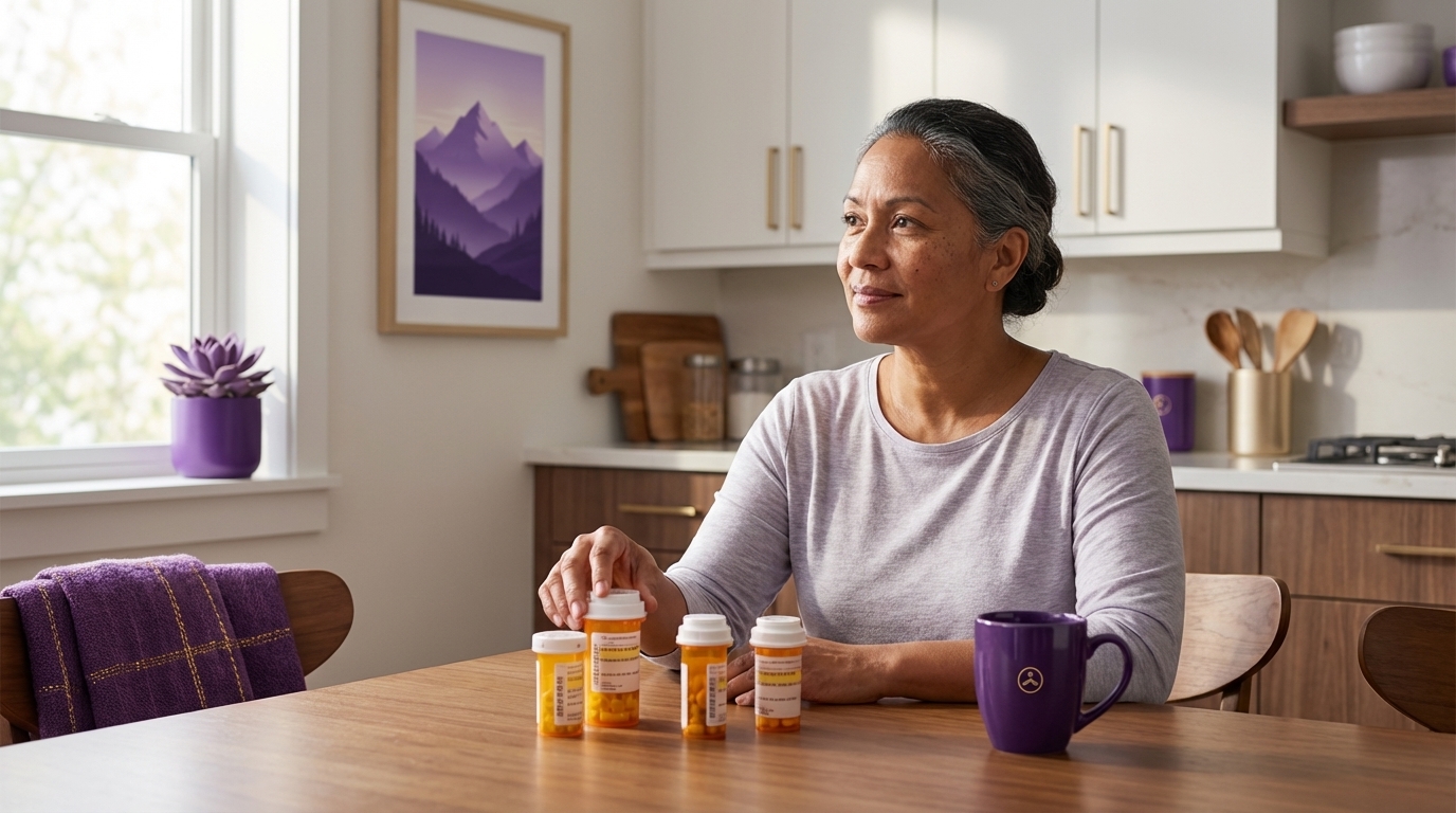 Patient reviewing medications with their provider